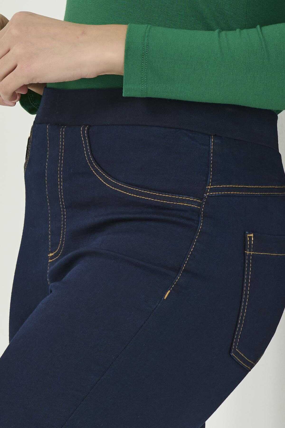 Tolga Saraçoğlu Minimalist Midi Jean Pantolon - Yüksek Bel Esnek