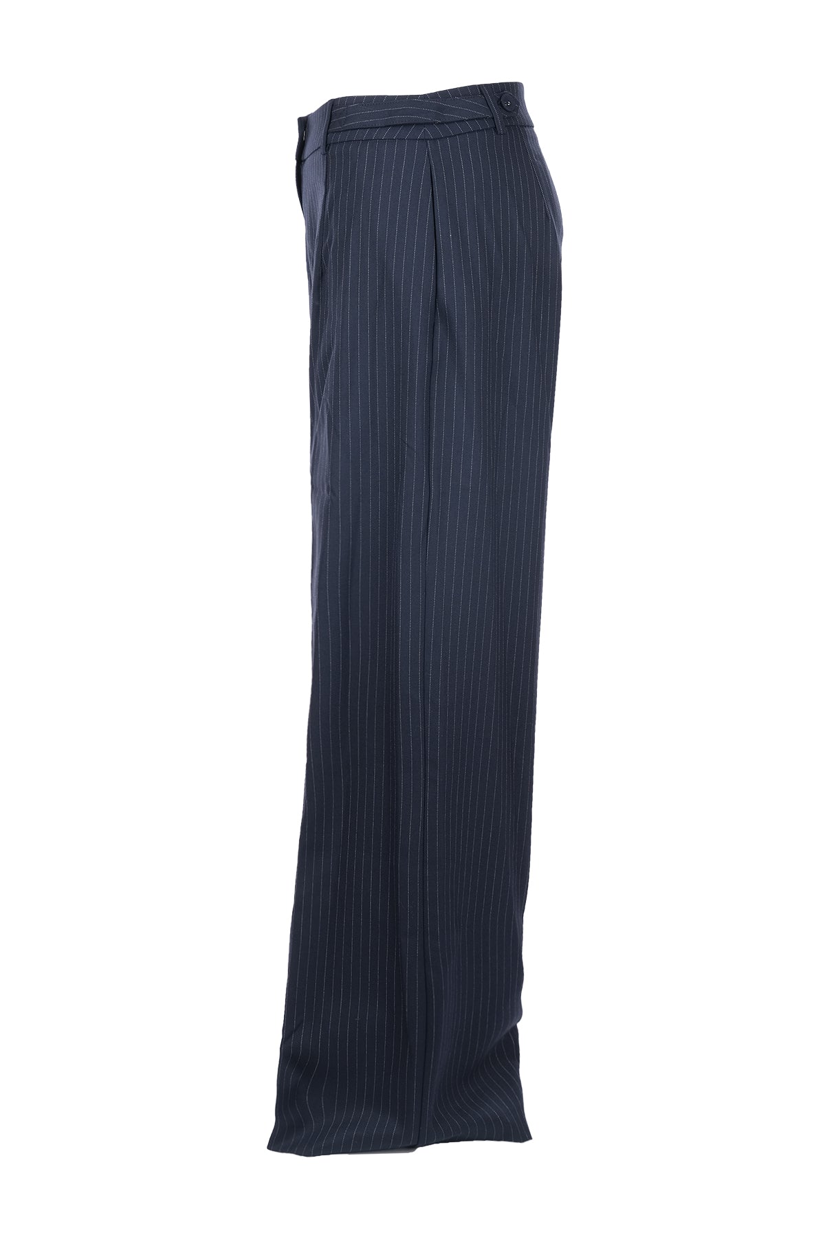 Unique Mode Minimalist Oversize Çizgili Kadın Pantolon - Yüksek Bel Geniş Paça Secondary image