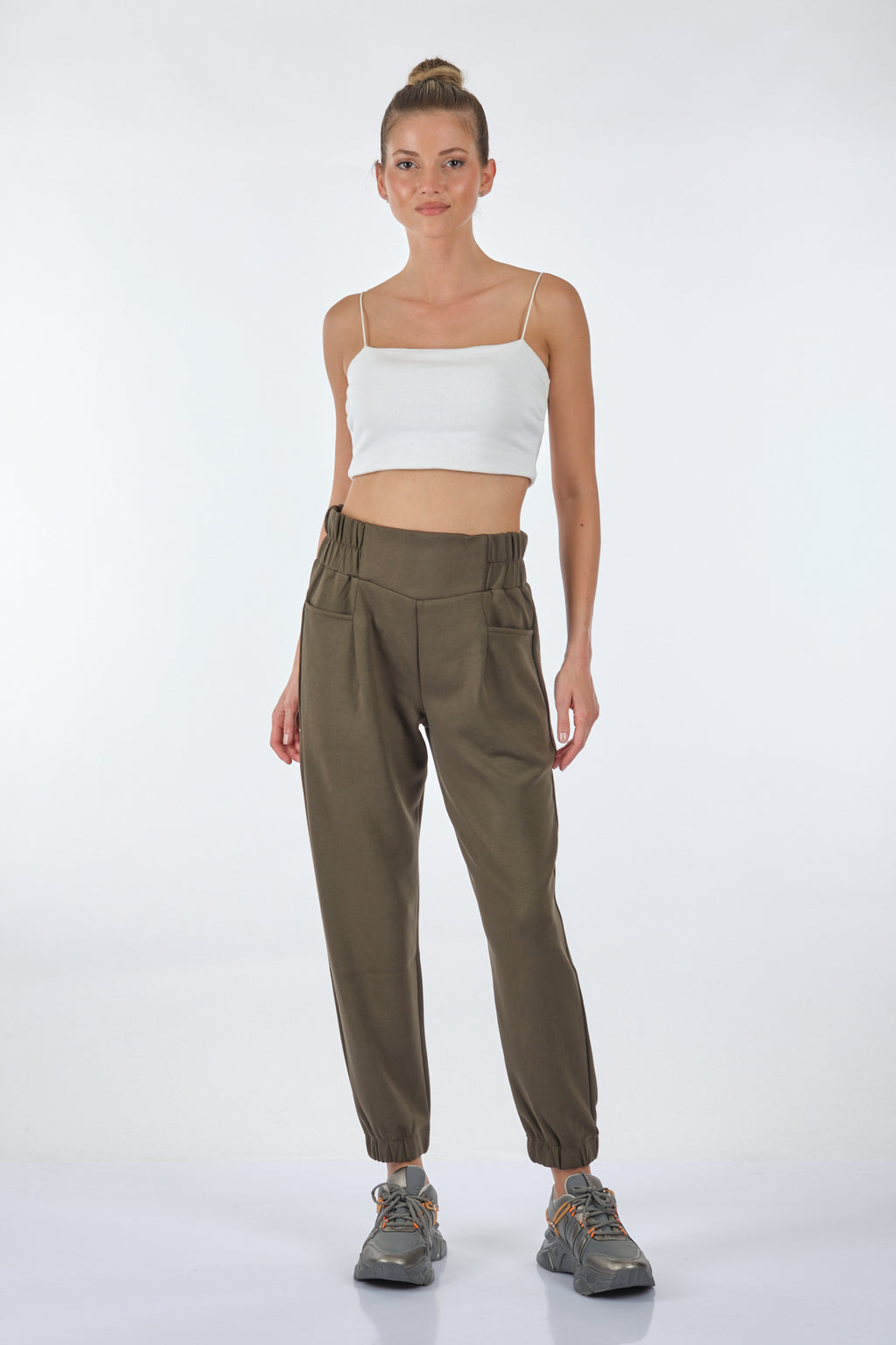 Vedi Oversize Kadın Pantolon: Minimalist Stil, Yüksek Bel, Midi Boy