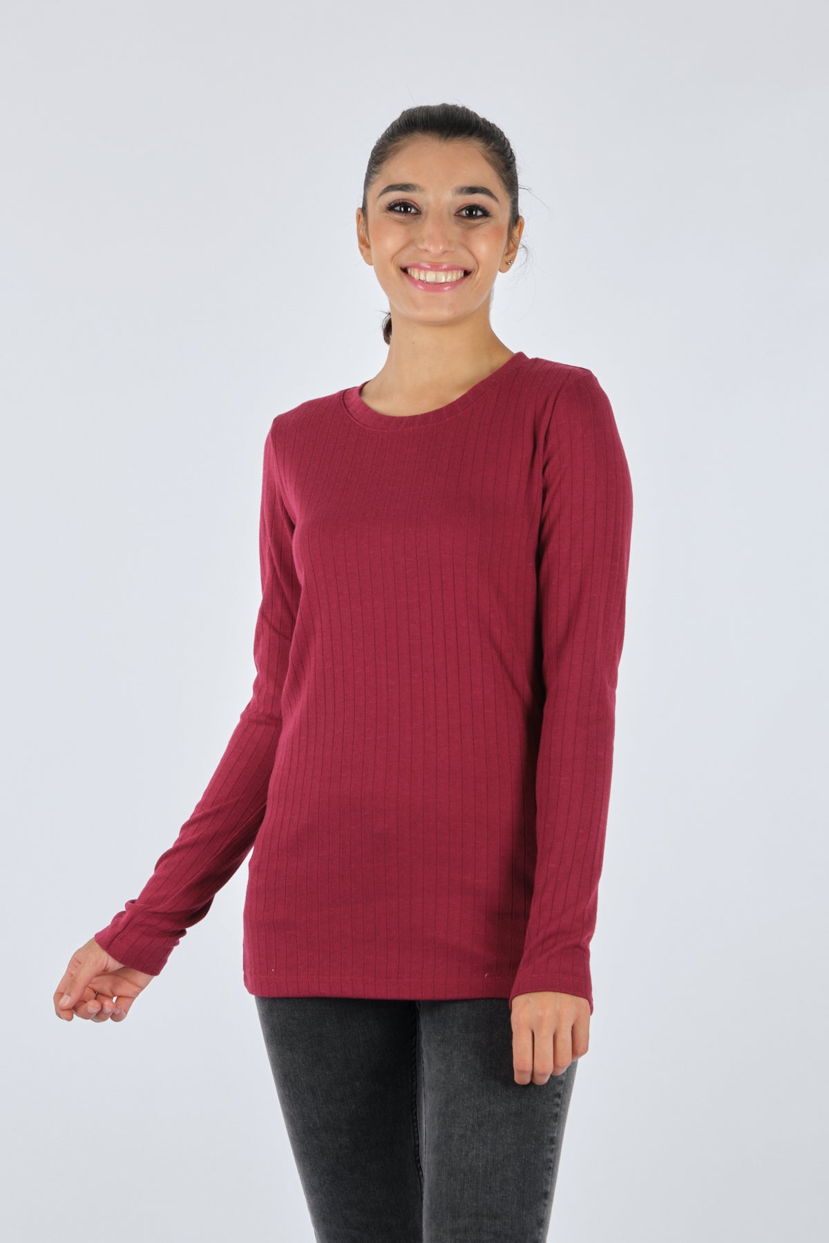 Daido Kadın Minimalist Uzun Kol T-Shirt - Regular Fit - Günlük Kullanım