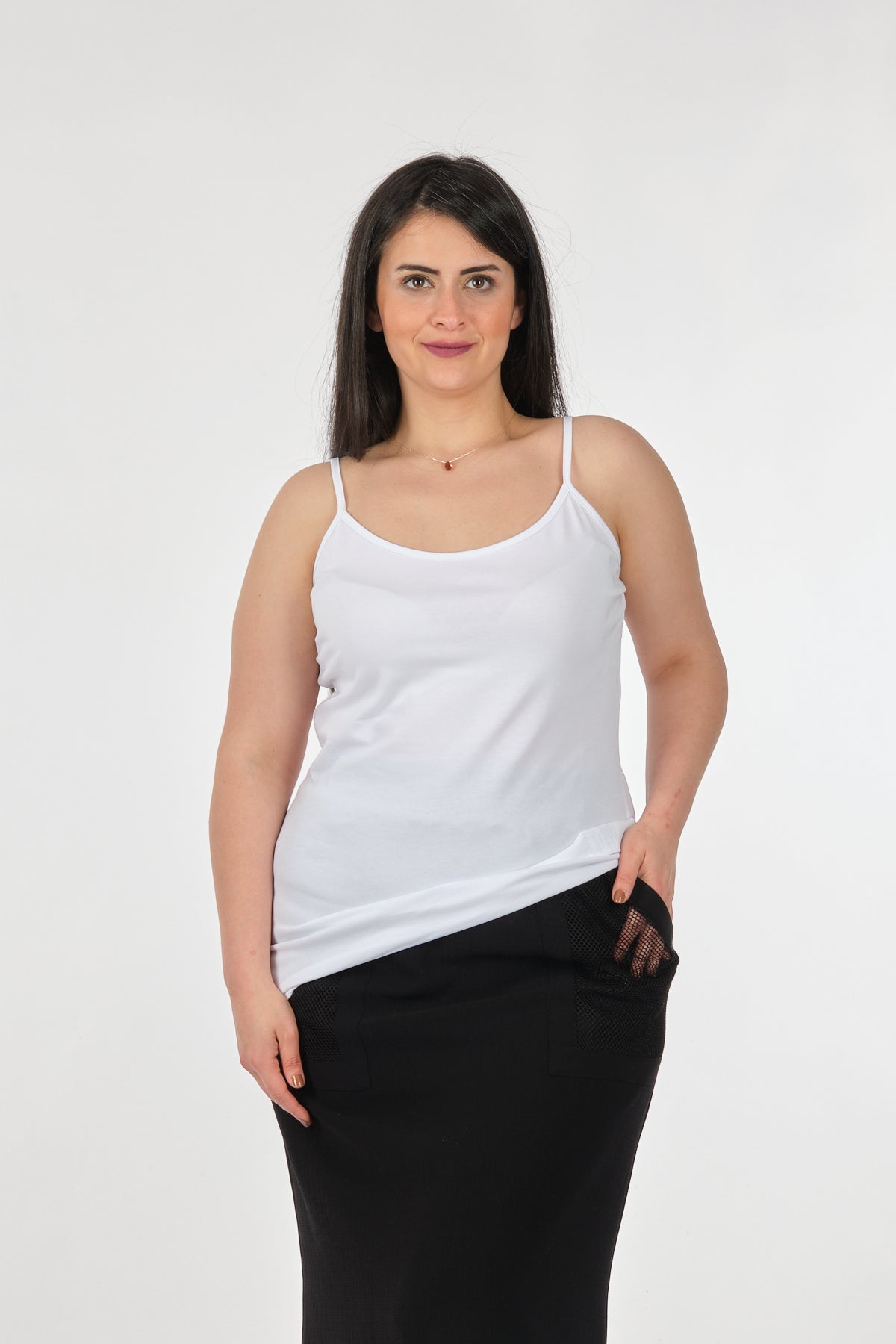 Vedi-bb Oversize Straplez T-Shirt Kadın - Minimalist Günlük Main image