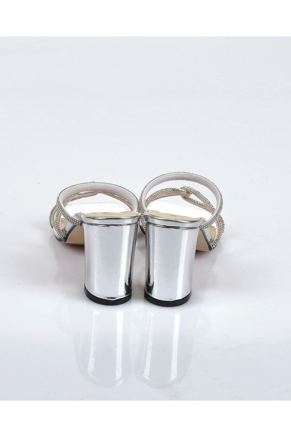 Pierre Cardin Metalik Minimalist Topuklu Terlik - Gece & Parti