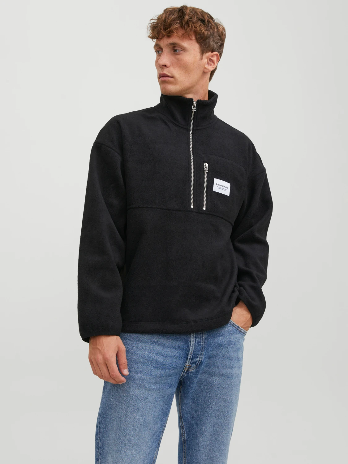 Jack&Jones Oversize Minimalist Erkek Polar - Günlük Kullanım İkincil görsel