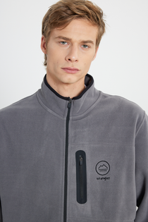 All Terrain Gear Regular Fit Normal Kesim Tam Fermuarlı Gri Polar Wrangler