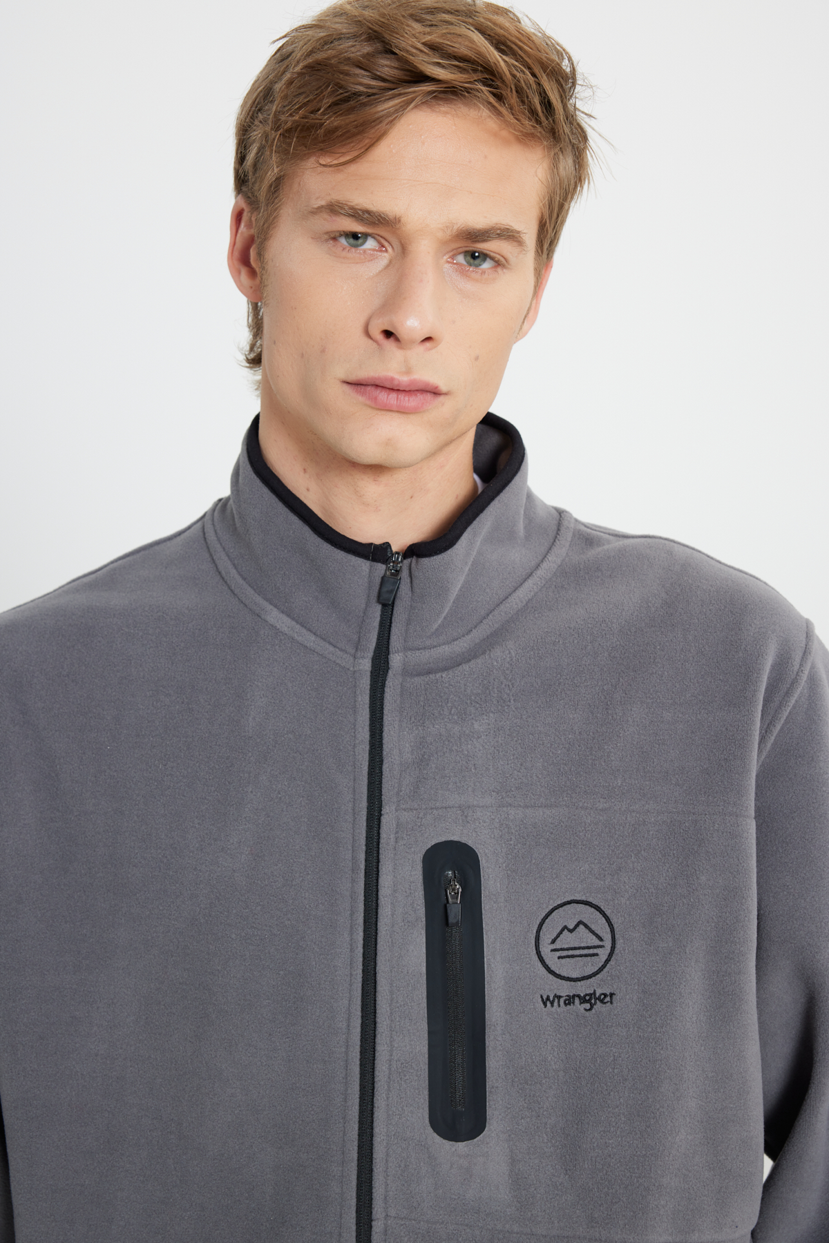 All Terrain Gear Regular Fit Normal Kesim Tam Fermuarlı Gri Polar Wrangler