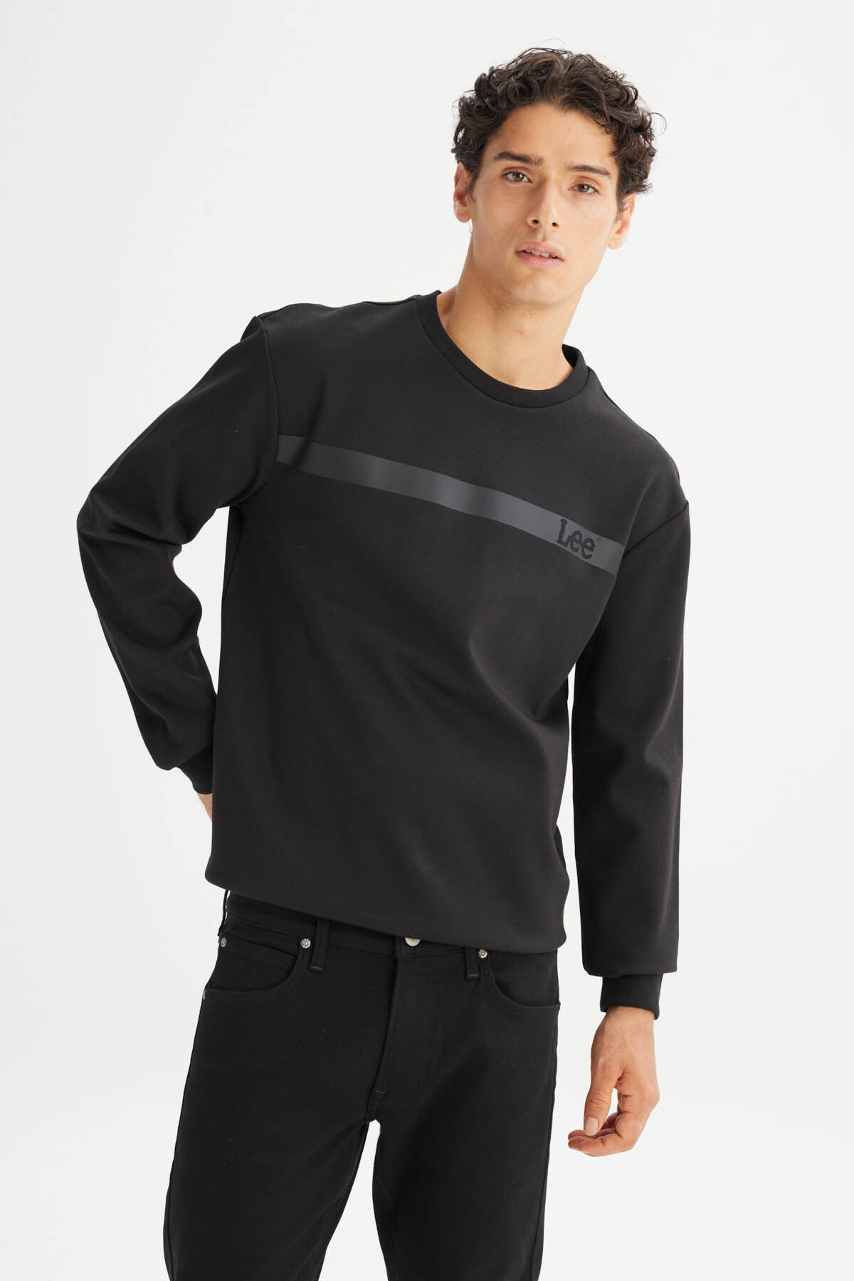 Regular Fit Normal Kesim Bisikler Yaka Sweatshirt Lee Secondary image