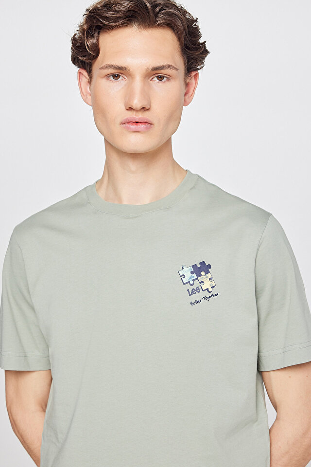 Regular Fit Normal Kesim Bisiklet Yaka Logo Detaylı Tişört T-Shirt Lee Secondary image