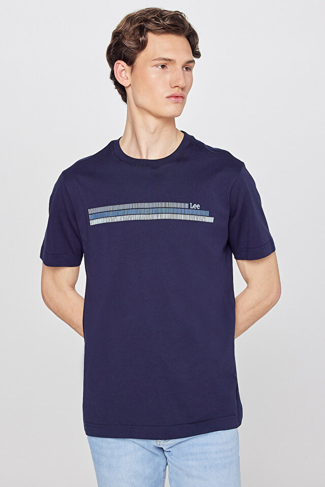 Regular Fit Normal Kesim Bisiklet Yaka Logo Detaylı Tişört T-Shirt Lee Main image