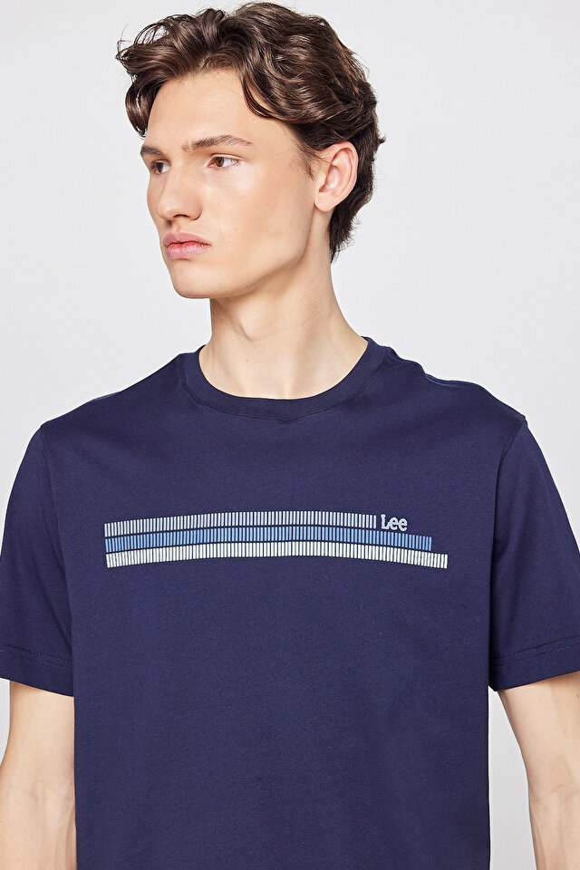 Regular Fit Normal Kesim Bisiklet Yaka Logo Detaylı Tişört T-Shirt Lee Secondary image
