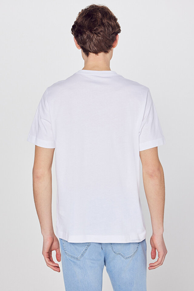 Regular Fit Normal Kesim Bisiklet Yaka Logo Detaylı Tişört T-Shirt Lee