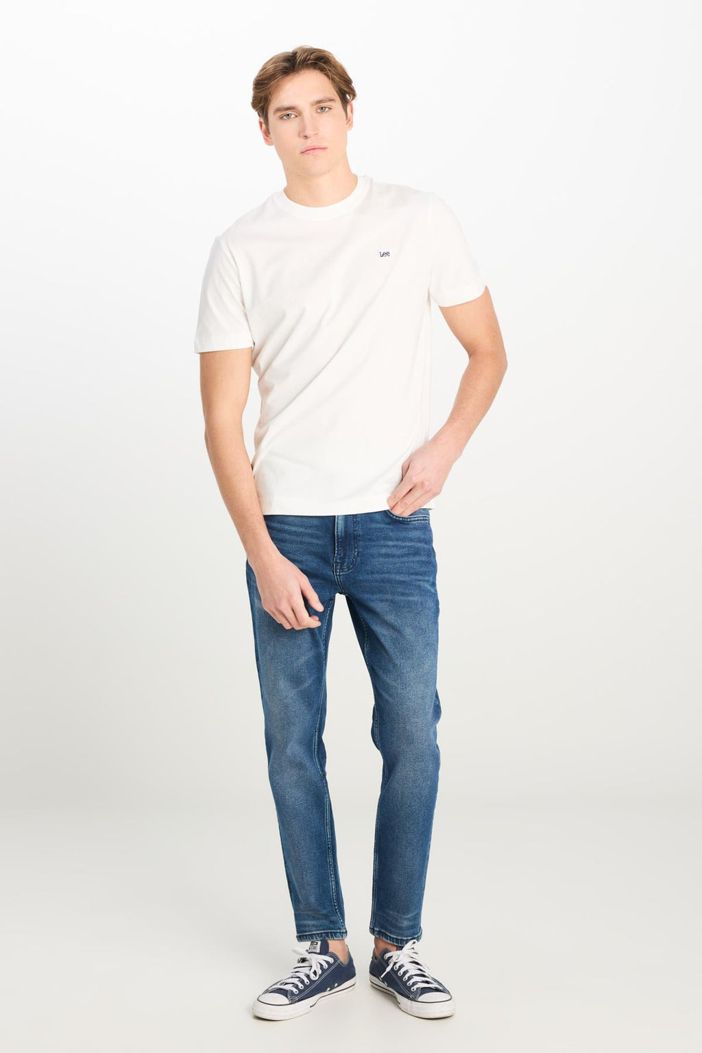 Regular Fit Normal Kesim Bisiklet Yaka Pamuklu T-Shirt Lee