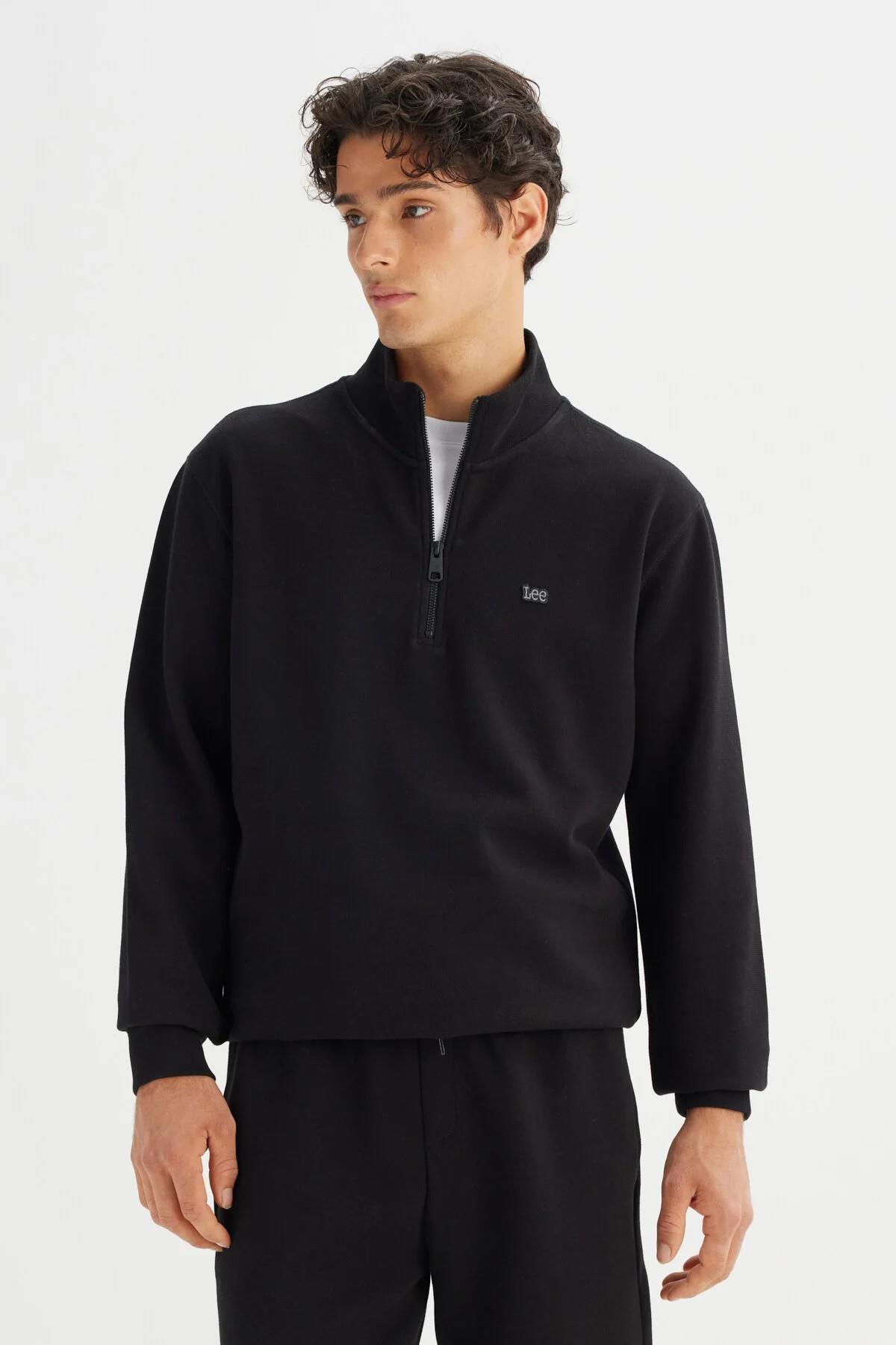 Regular Fit Normal Kesim Fermuar Detaylı Sweatshirt Lee Secondary image