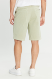 Regular Fit, Normal Cut, Elastic Waist Detail, Light Green Cotton Stretch Chino Shorts