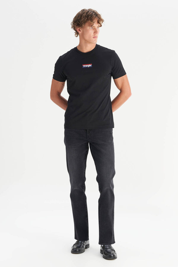 Regular Fit Normal Kesim Siyah Minimal Logo Tişört T-Shirt Wrangler