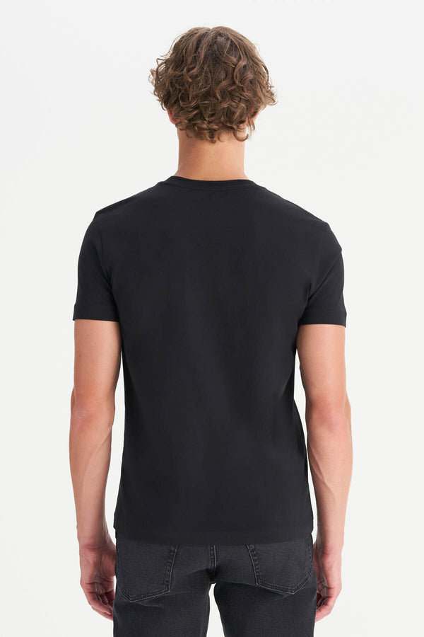 Regular Fit Normal Kesim Siyah Minimal Logo Tişört T-Shirt Wrangler