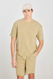 Relaxed Fit Geniş Kesim Bisiklet Yaka Pamuklu Açık Yeşil T-Shirt L2510271299