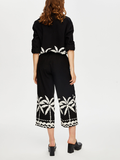 Resort Style Palm Pattern Monochrome Capri Pants by Faik Sönmez