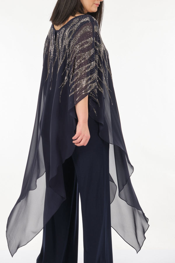 Rozeşah Asimetrik Yaka Oversize Midi Abiye Elbise - Şifon