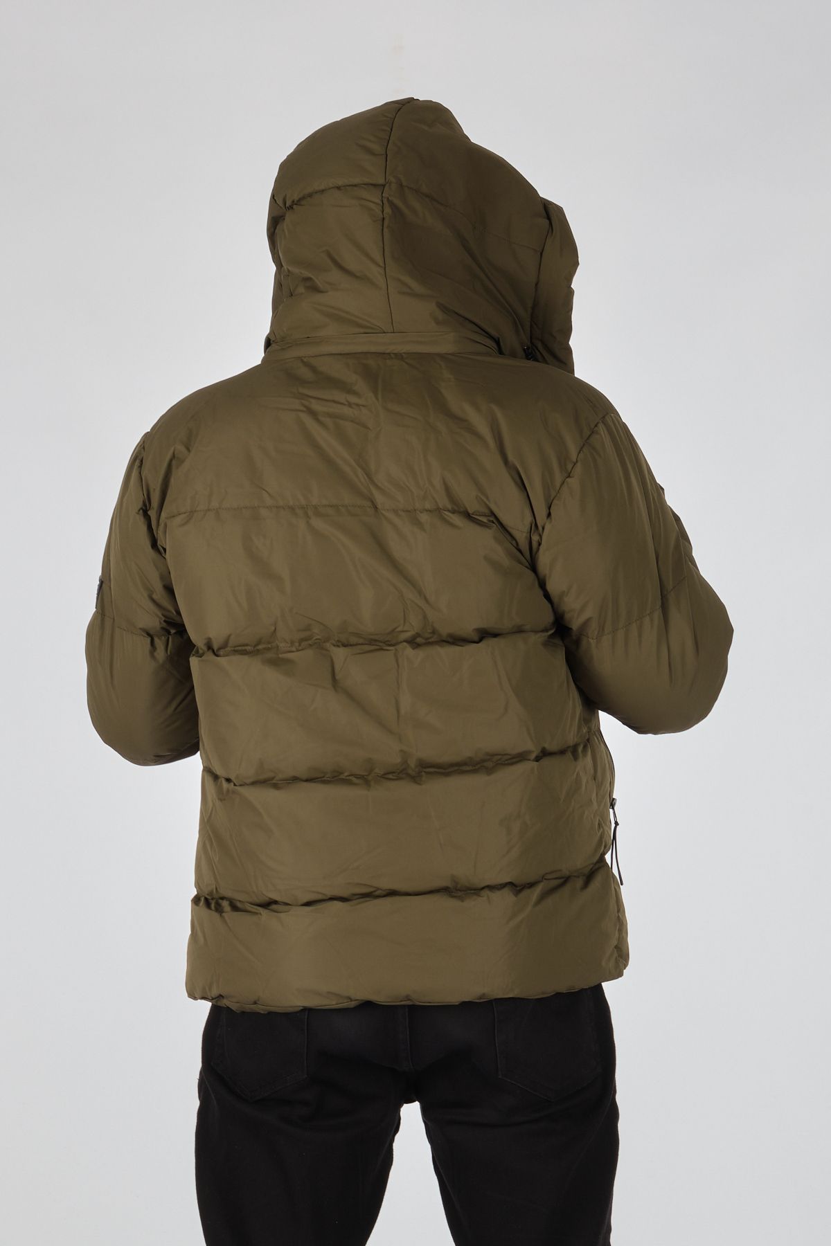 Rugu Erkek Oversize Kapüşonlu Kışlık Mont - Minimalist Tarz