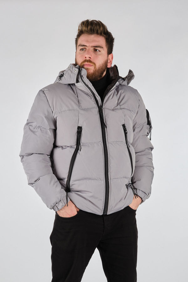 Rugu Erkek Oversize Kapüşonlu Kışlık Mont - Minimalist Tasarım