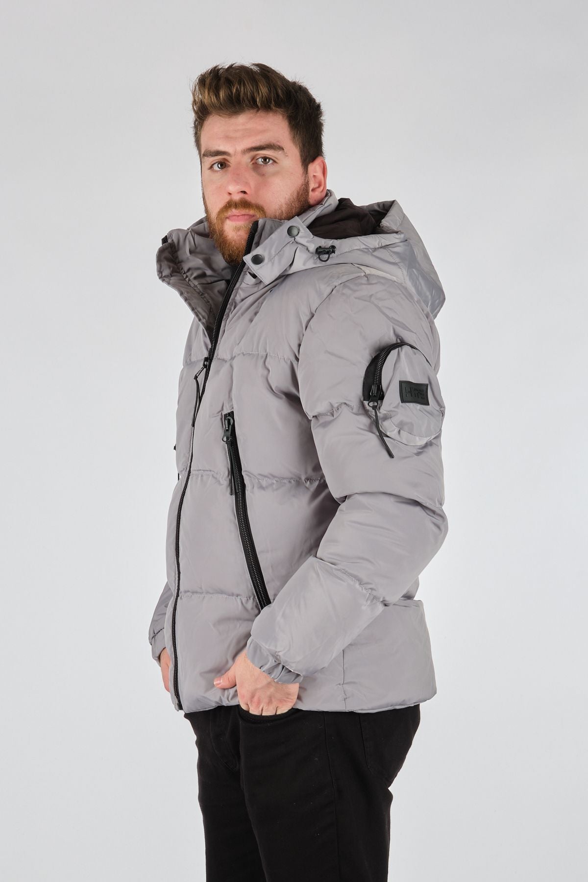 Rugu Erkek Oversize Kapüşonlu Kışlık Mont - Minimalist Tasarım Secondary image