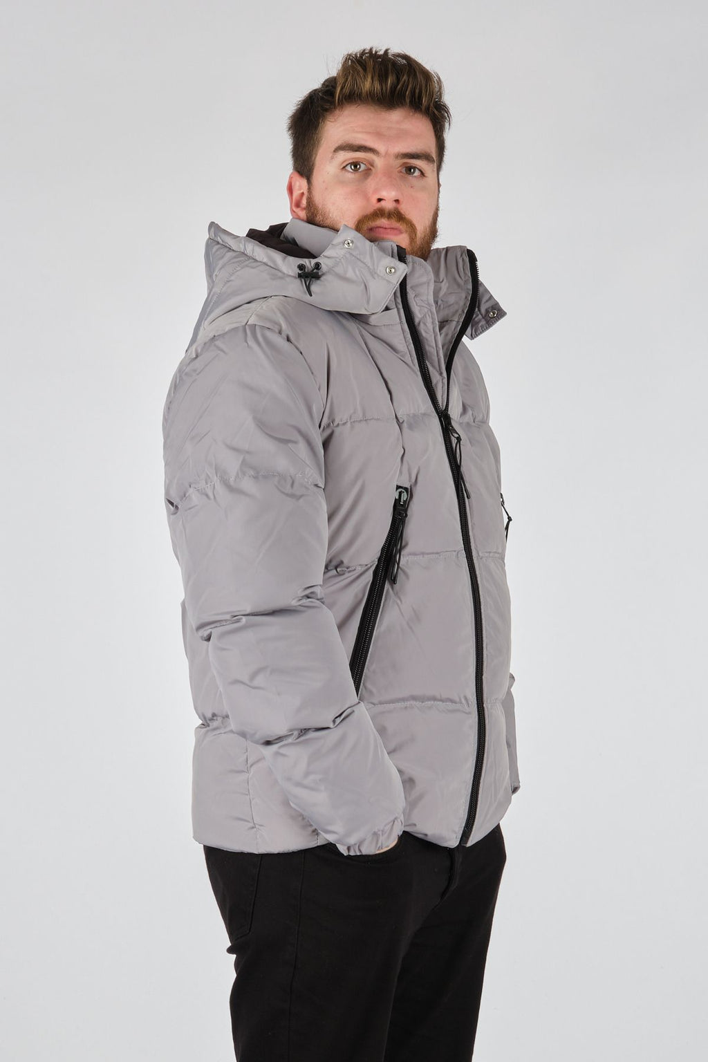 Rugu Erkek Oversize Kapüşonlu Kışlık Mont - Minimalist Tasarım