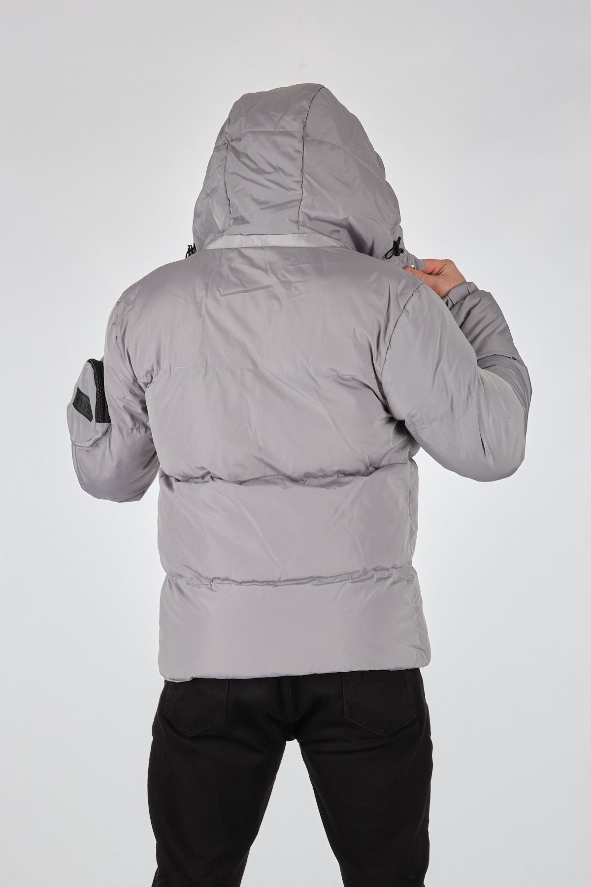 Rugu Erkek Oversize Kapüşonlu Kışlık Mont - Minimalist Tasarım