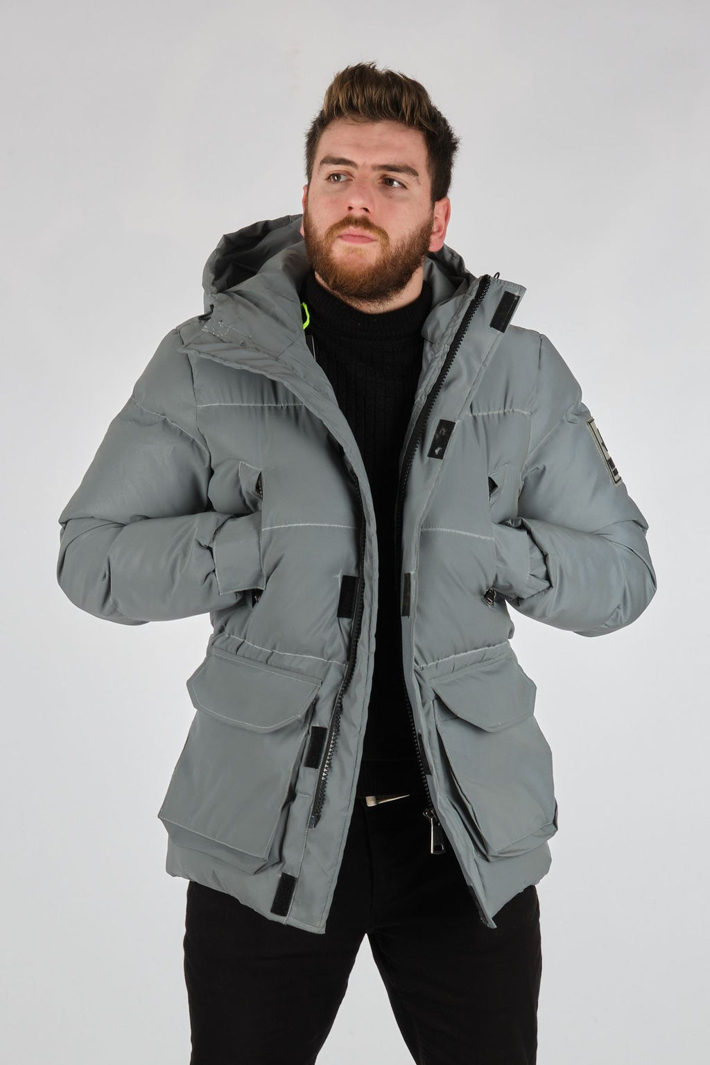 Rugu Erkek Oversize Kapüşonlu Kışlık Mont - Minimalist