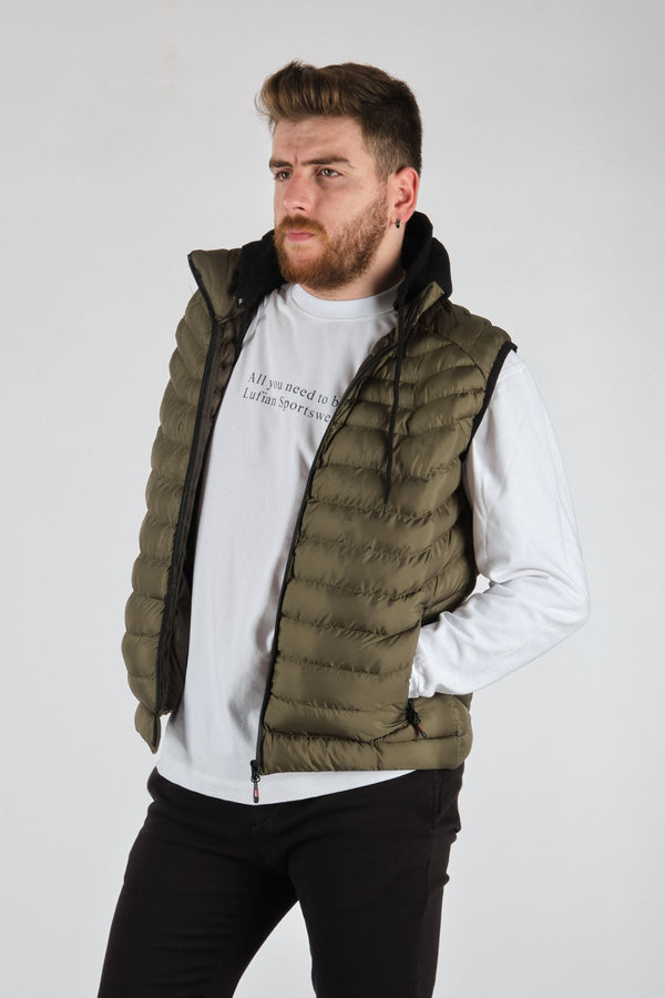 Rugu Erkek Kapüşonlu Oversize Şişme Yelek - Minimalist Tasarım