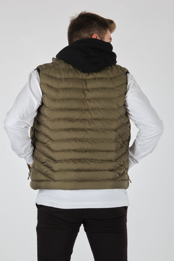Rugu Erkek Kapüşonlu Oversize Şişme Yelek - Minimalist Tasarım