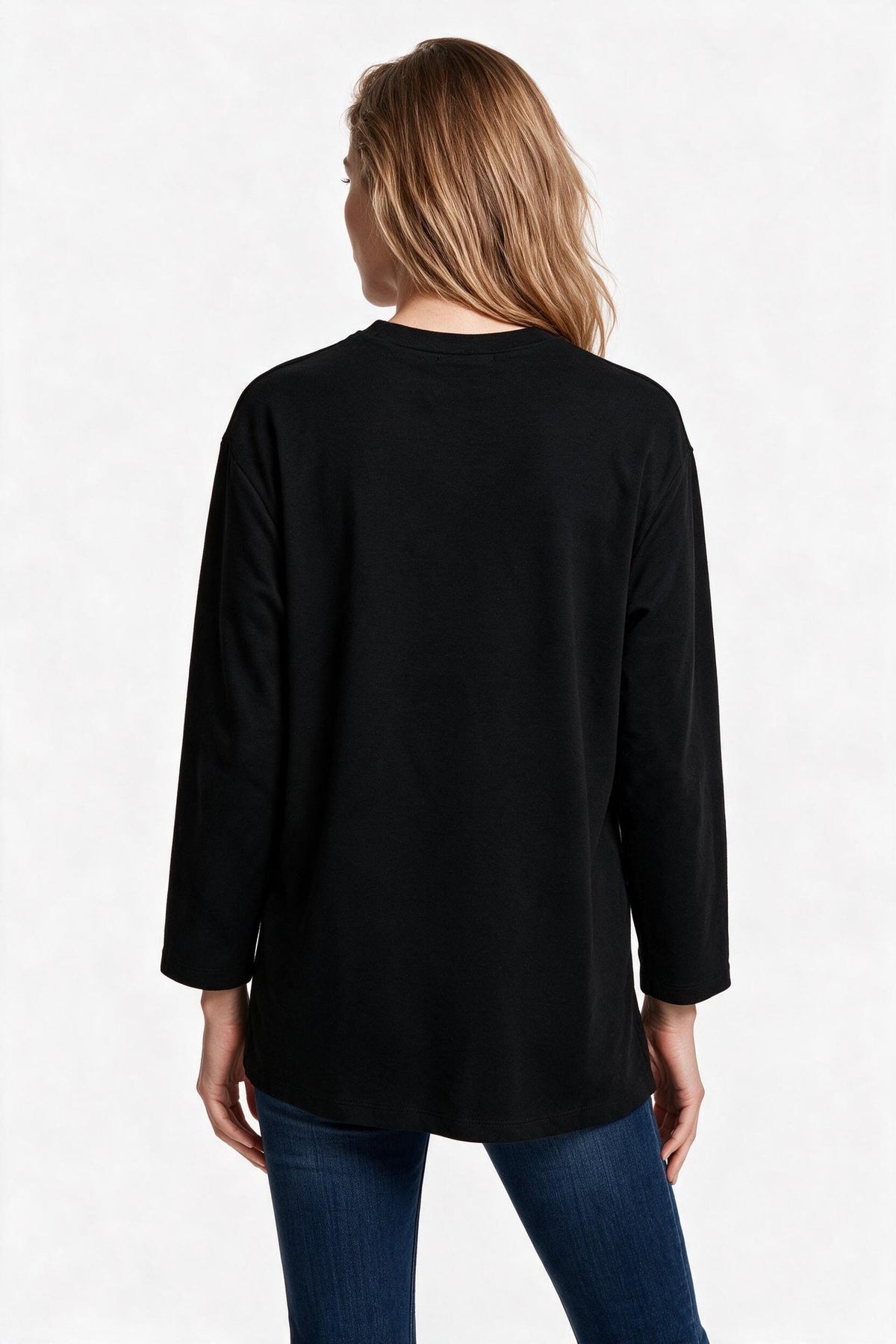Scl Kadın Bisiklet Yaka Cepli Asimetrik Tasarım Uzun Kollu Sweatshirt