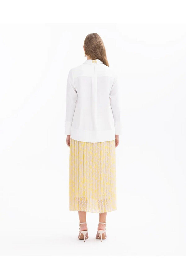 SCL Minimalist Oversize Gömlek Yaka Uzun Kol Kadın Bluz - Günlük & İş