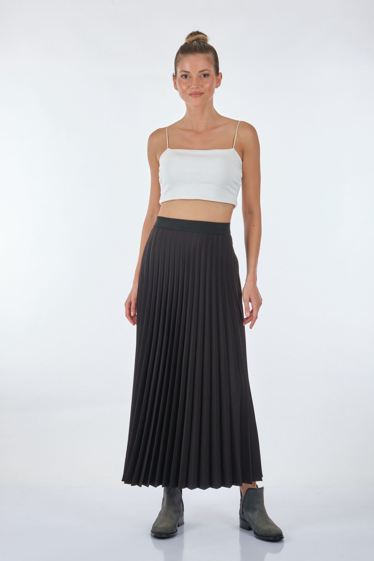 Scl Pileli Maxi Etek - Minimalist Günlük Stil Main image