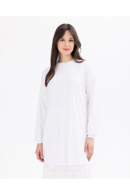 SCL Kadın Oversize Uzun Kol Midi Tunik - Minimalist Tasarım