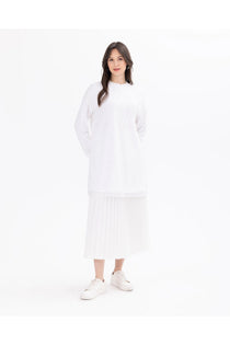 SCL Kadın Oversize Uzun Kol Midi Tunik - Minimalist Tasarım