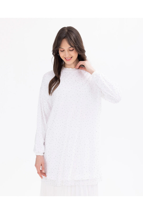 SCL Kadın Oversize Uzun Kol Midi Tunik - Minimalist Tasarım