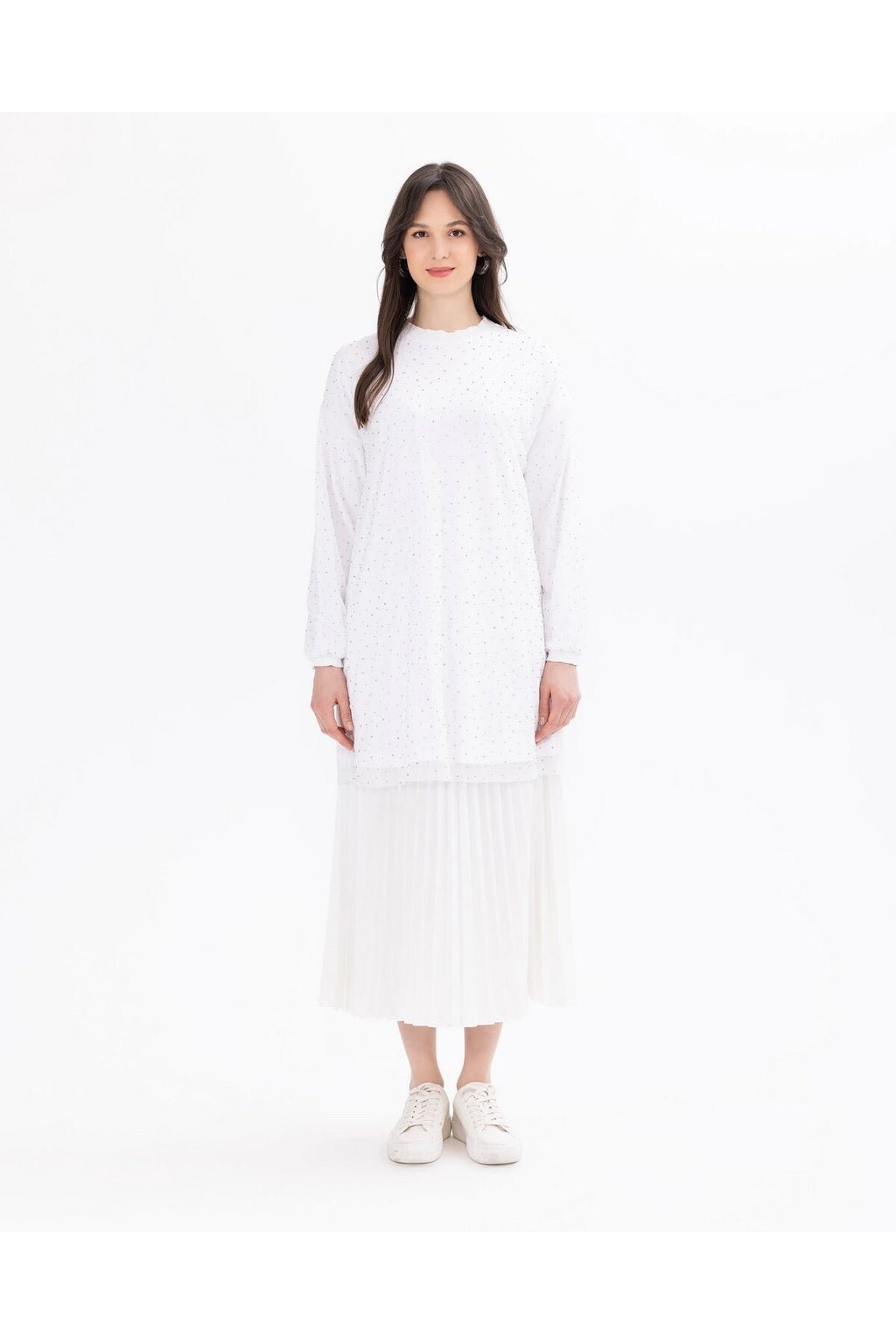 SCL Kadın Oversize Uzun Kol Midi Tunik - Minimalist Tasarım