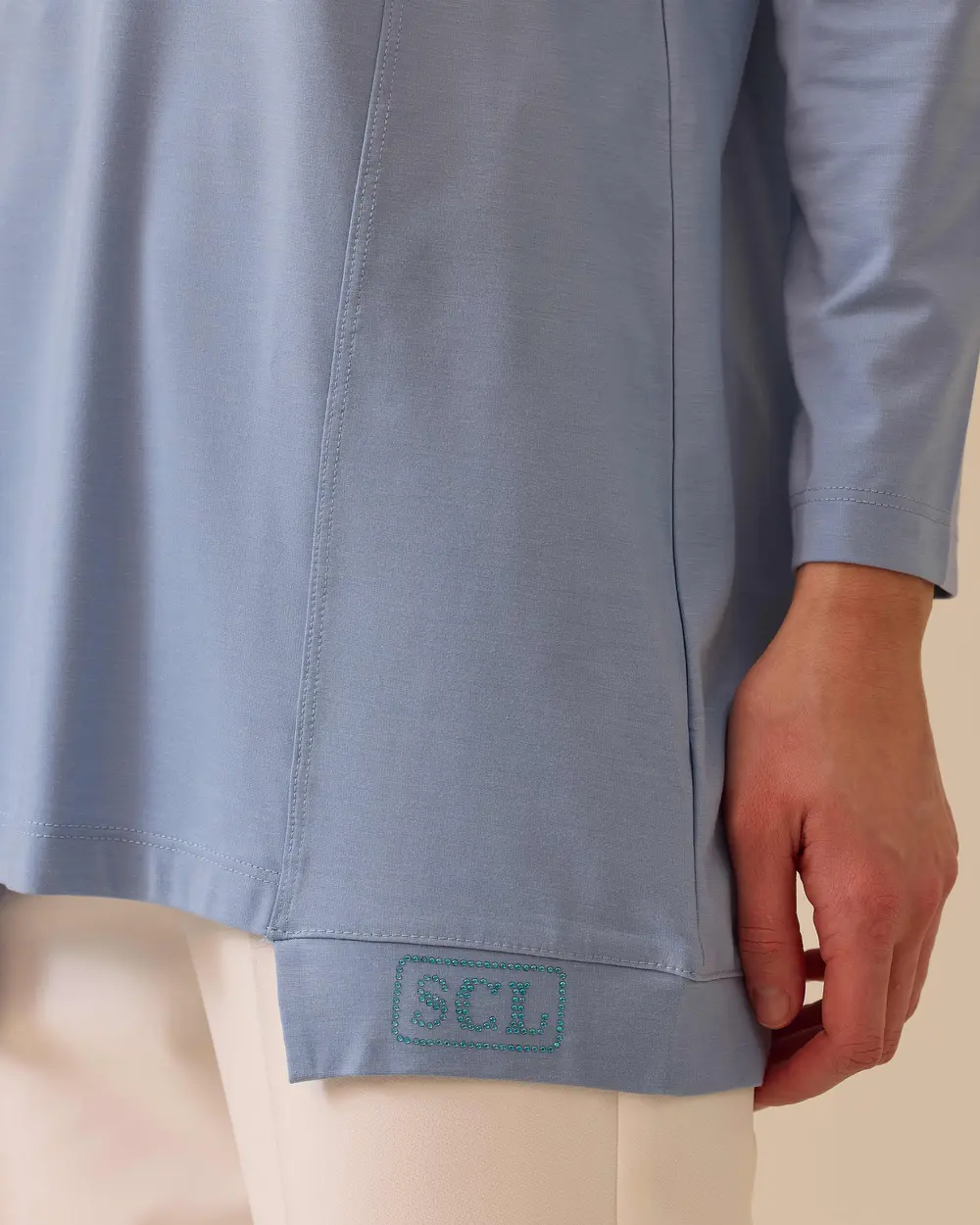 SCL Oversize Midi Günlük Kadın Tunik - 3/4 Kol - Minimalist Secondary image