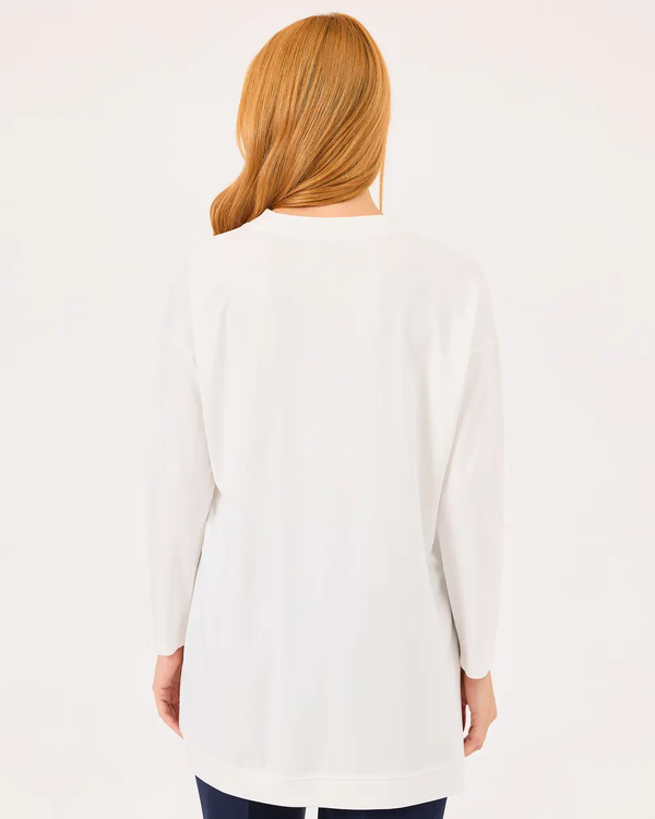 SCL Oversize Midi Günlük Kadın Tunik - 3/4 Kol - Minimalist