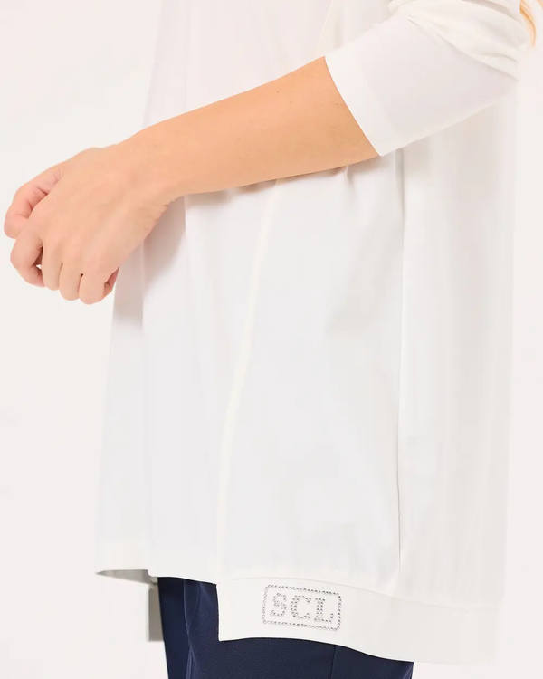 SCL Oversize Midi Günlük Kadın Tunik - 3/4 Kol - Minimalist