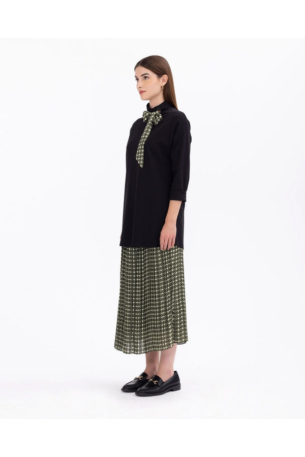 Scl Minimalist Oversize Bağlı Yaka Midi Triko - Günlük Şıklık