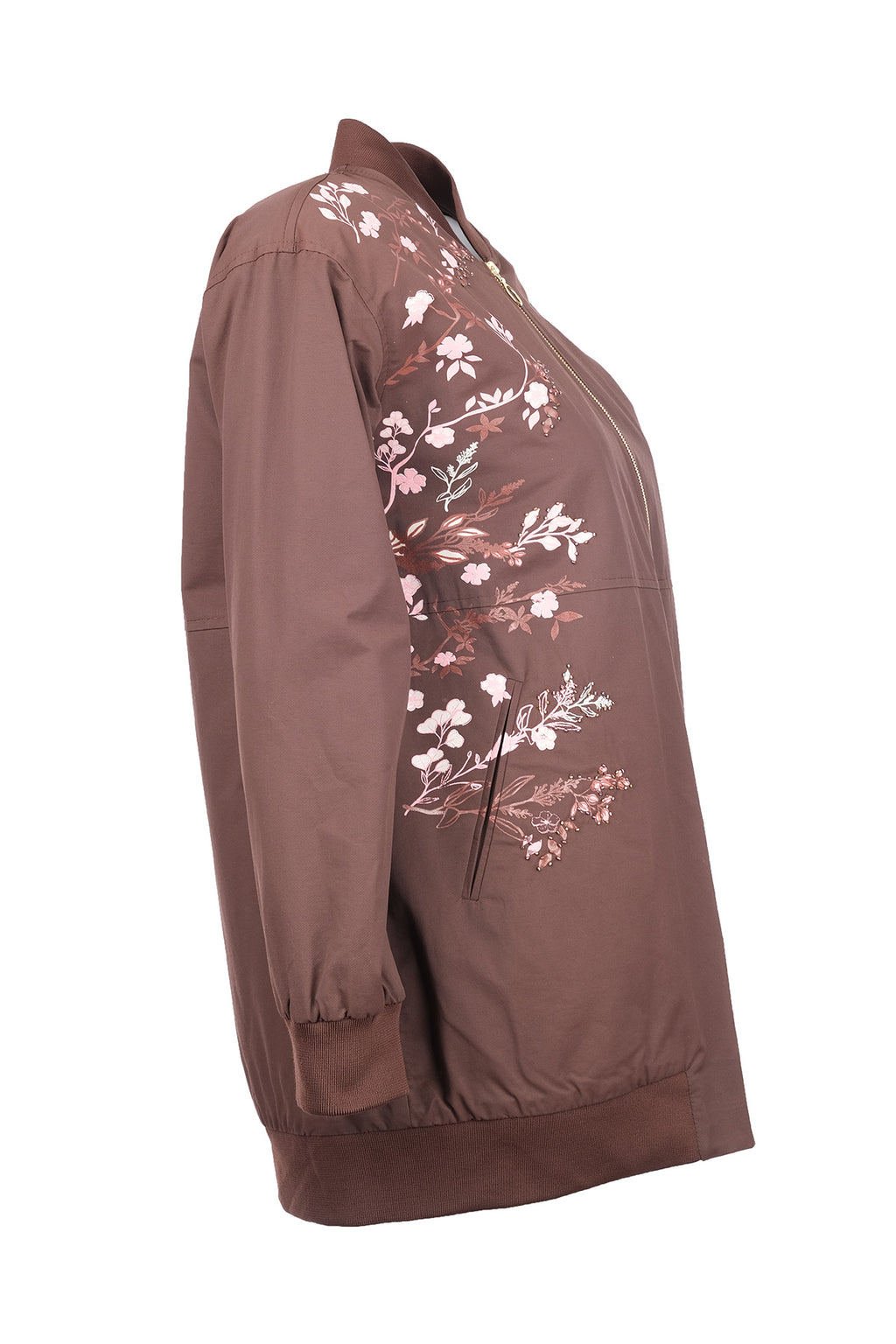 Scl Oversize Nakışlı Midi Kadın Ceket - Günlük Şıklık