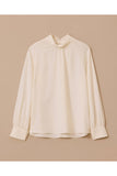 Selected high-neck blouse with pleat detail