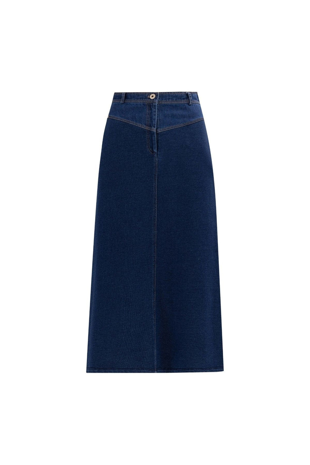 Seçil Minimalist Midi Denim Etek - Günlük & Şık Kombinler