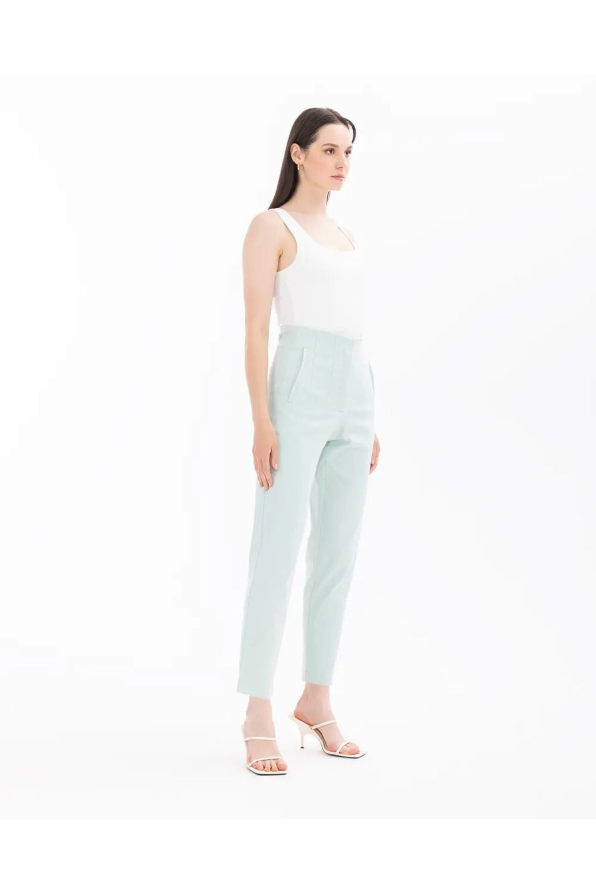Seçil Minimalist Yüksek Bel Midi Kadın Pantolon - Günlük Şıklık Secondary image