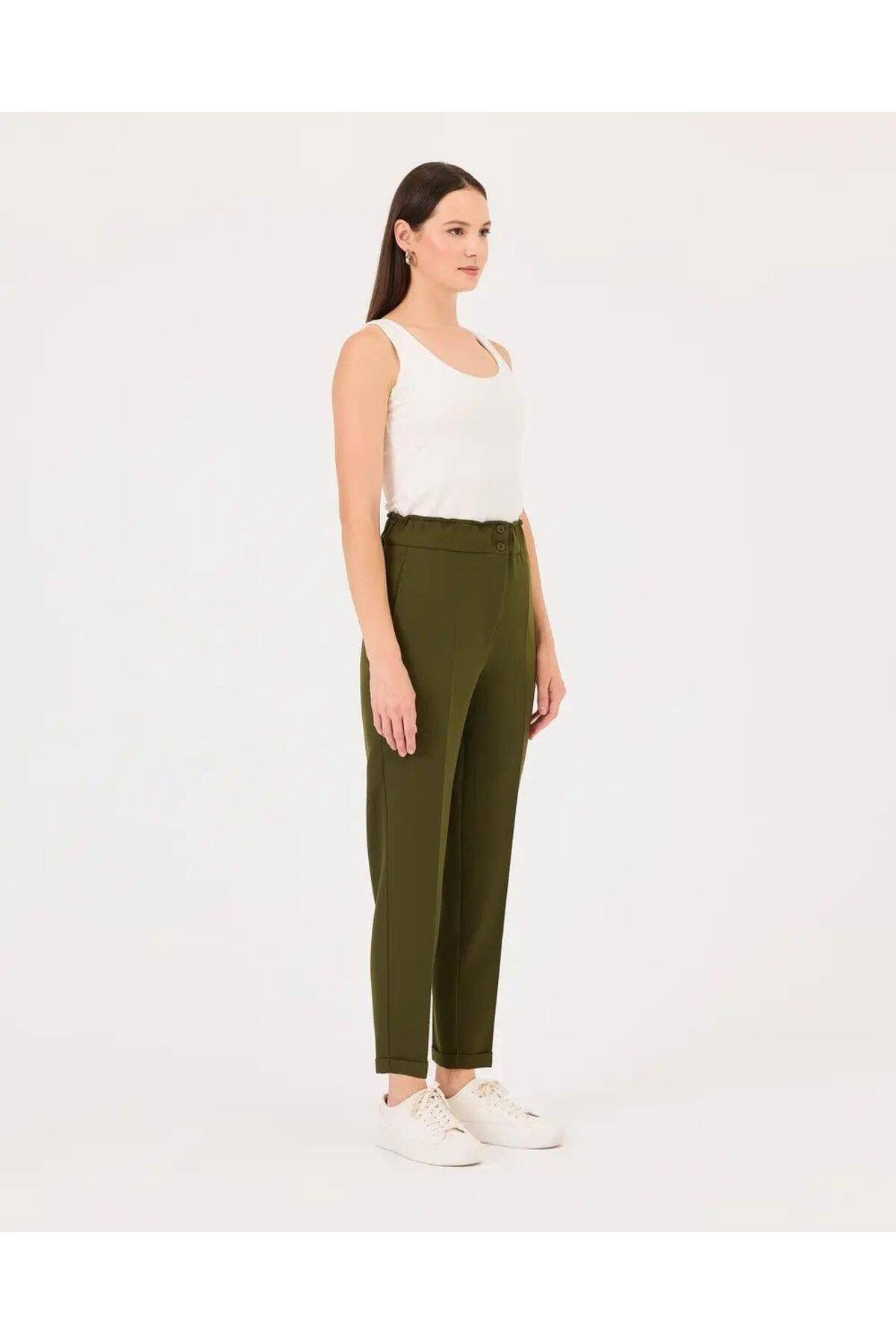 Seçil Minimalist Yüksek Bel Midi Kadın Pantolon - Günlük & İş Secondary image