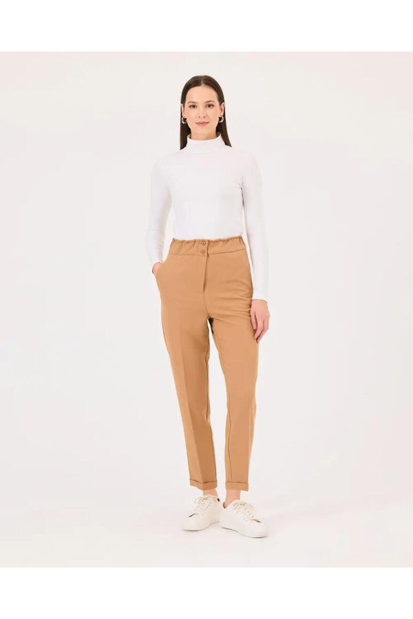 Seçil Minimalist Yüksek Bel Midi Kadın Pantolon - Günlük & İş