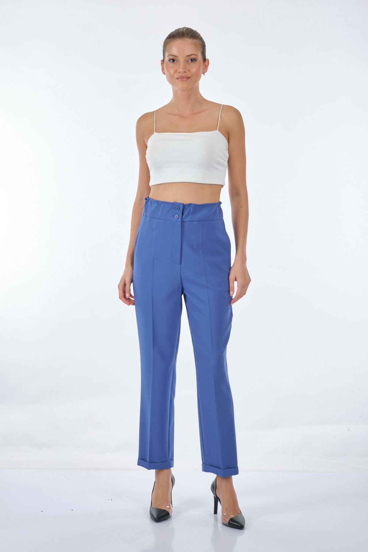 Seçil Yüksek Bel Midi Pantolon - Oversize, Minimalist, Günlük & İş Main image