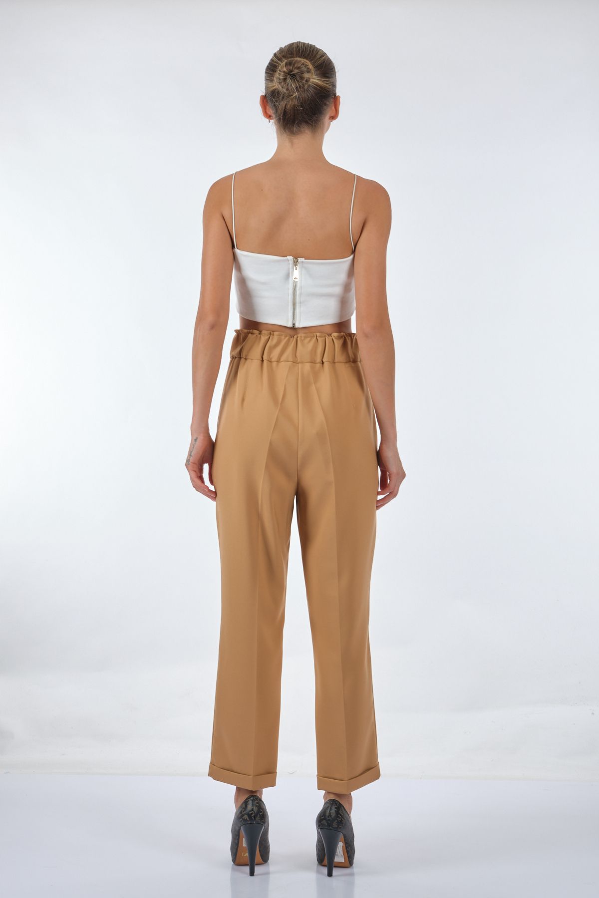 Seçil Yüksek Bel Midi Pantolon - Oversize, Minimalist, Günlük & İş