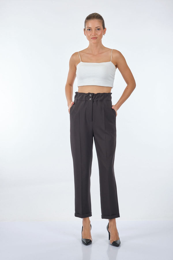 Seçil Yüksek Bel Midi Pantolon - Oversize, Minimalist, Günlük & İş